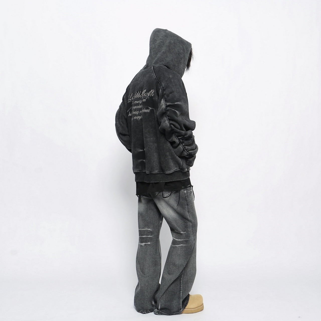 GRUNGE WASHED ZIP HOODIE