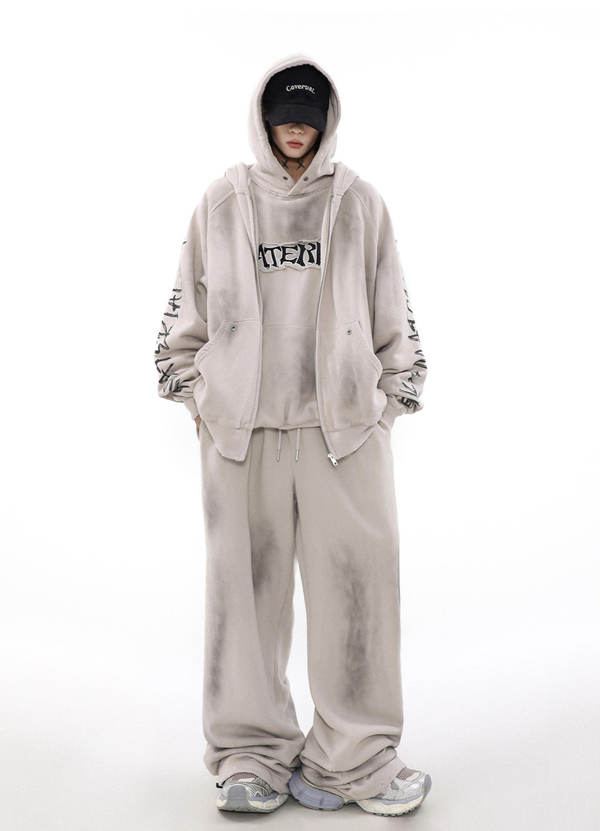 ACID WASHED ZIP HOODIE