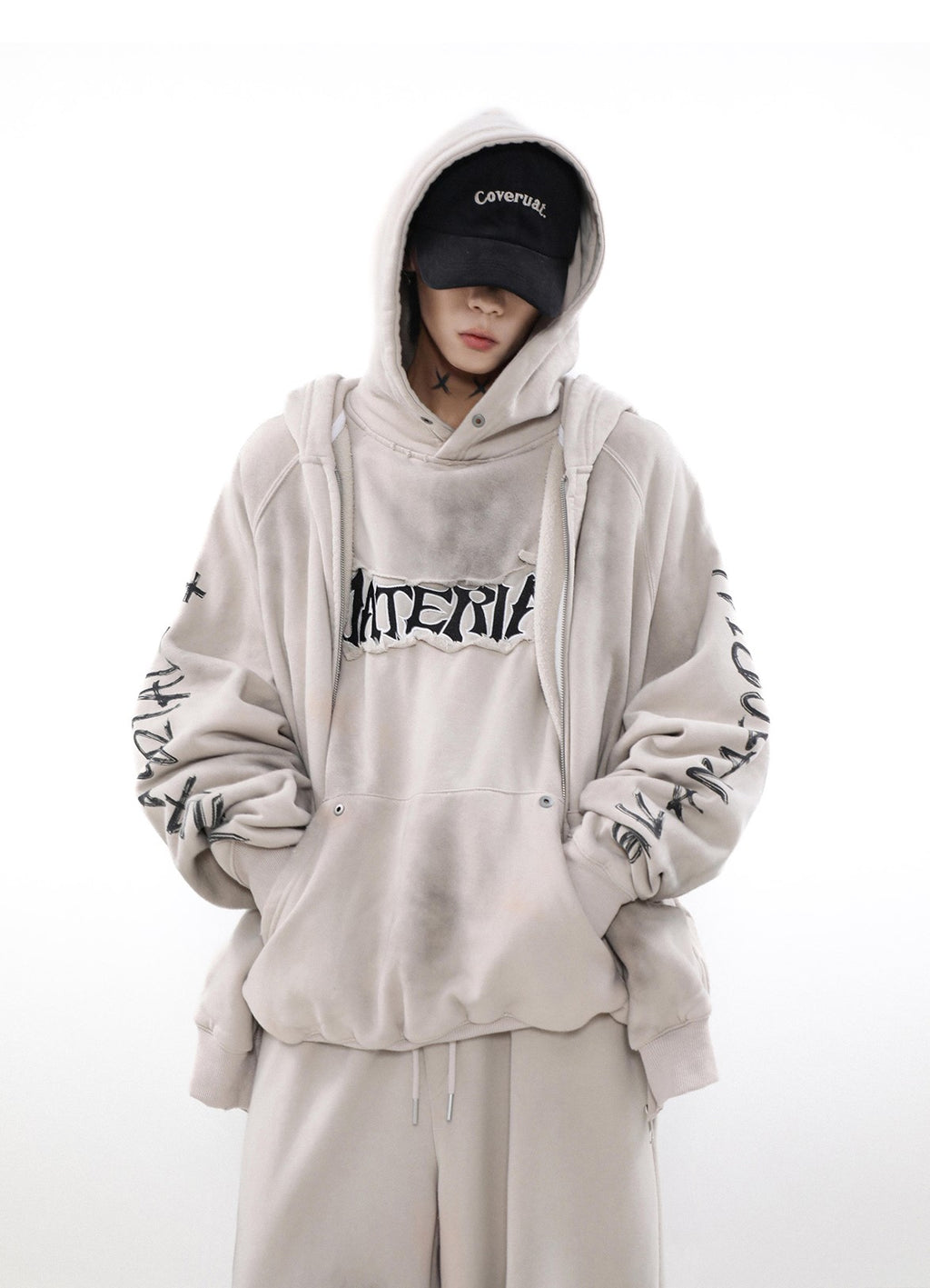 ACID WASHED ZIP HOODIE