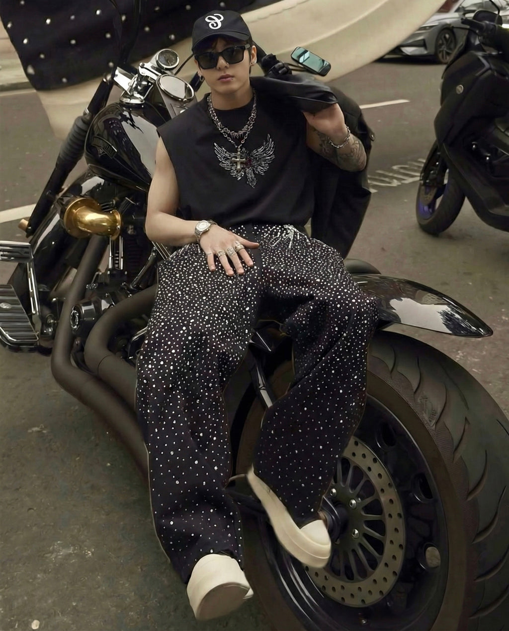 RADIANT RHINESTONE DENIM PANTS