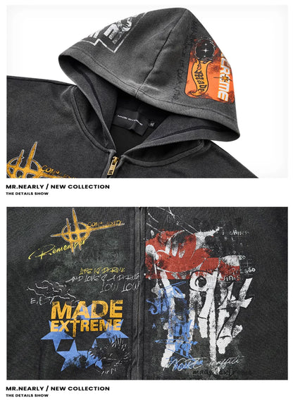 GRAFFITI ZIP HOODIE