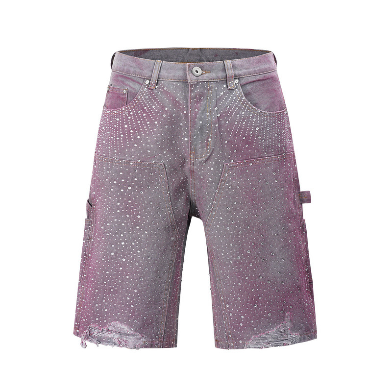 RHINESTONES DENIM SHORTS