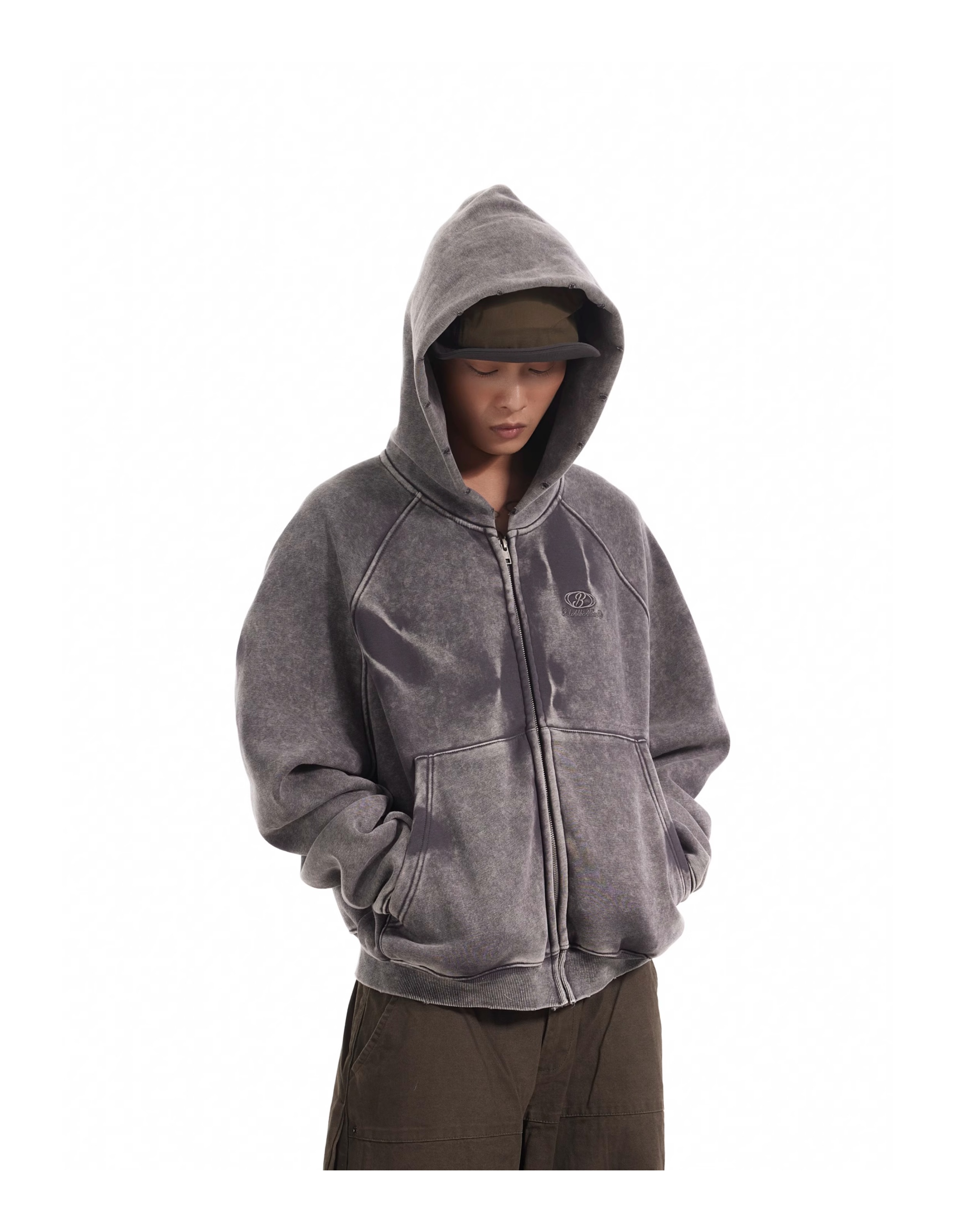 HEAVY WASHED ZIP HOODIE