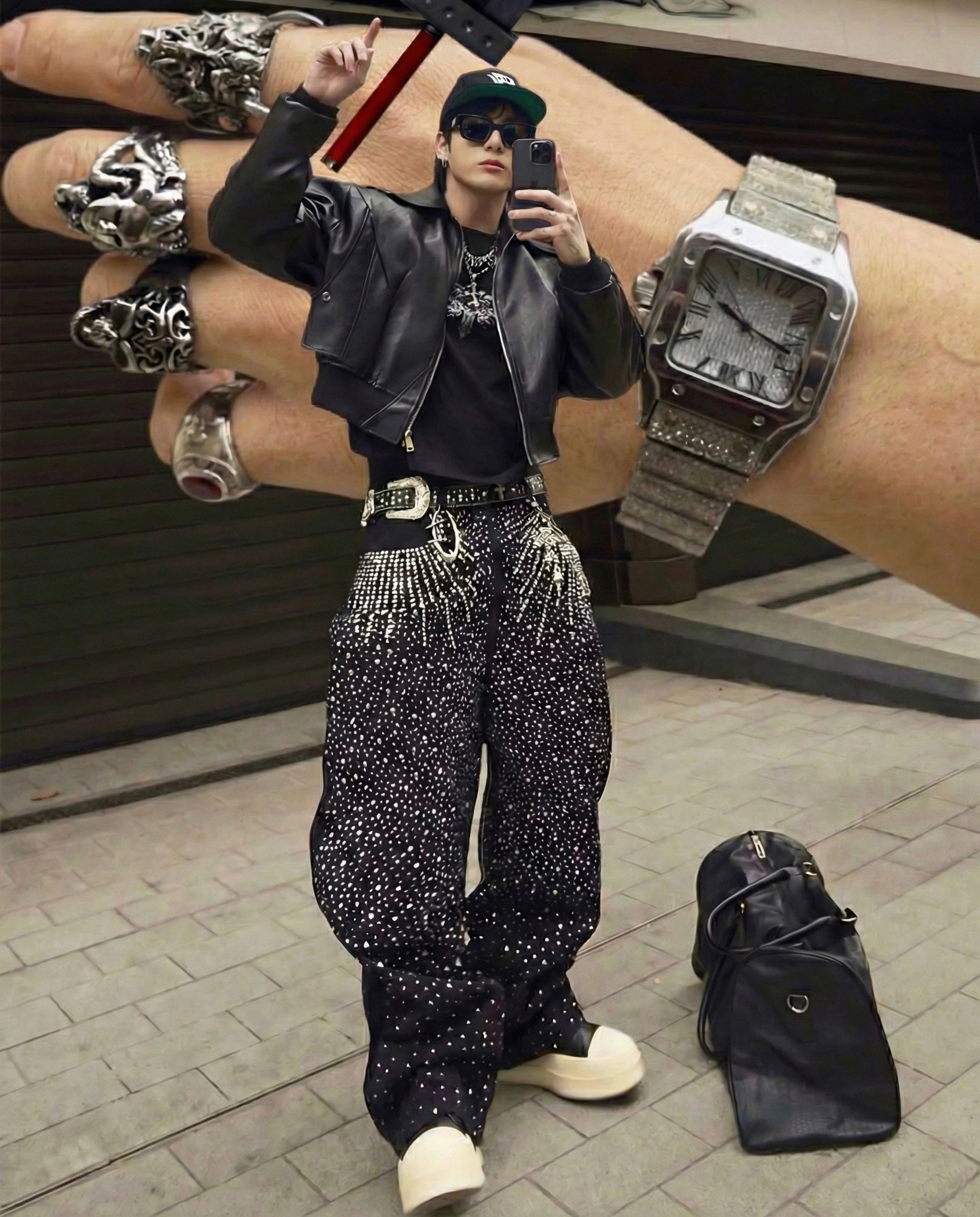 RADIANT RHINESTONE DENIM PANTS