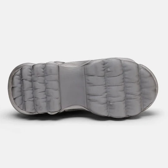 GRAY SILVER DULL COLOR WIDE SNEAKERS