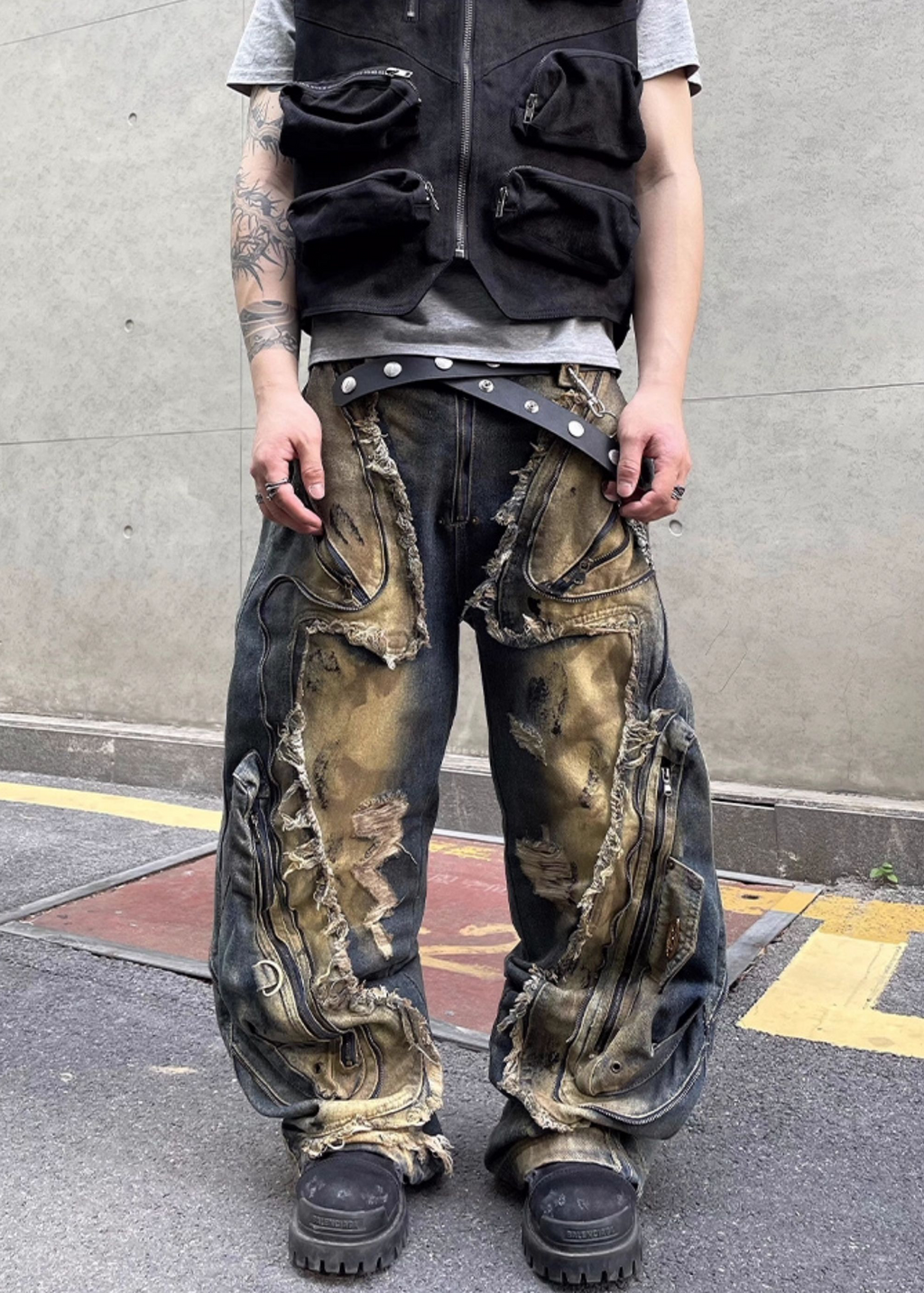 FERAL STRUCT BAGGY DENIM PANTS