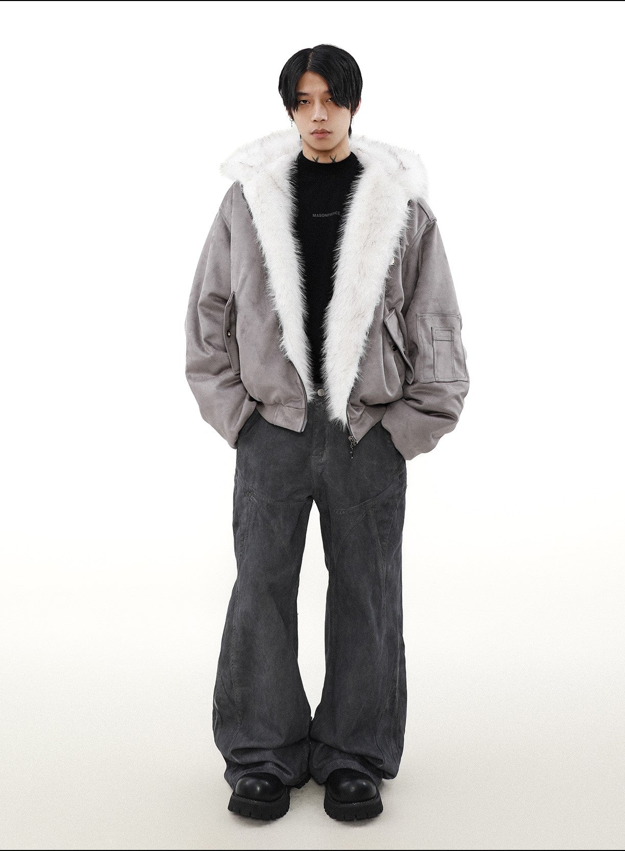 REVERSIBLE FURHOODED OUTER