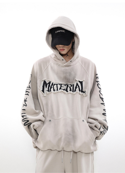 ACID WASHED INITIAL HOODIE