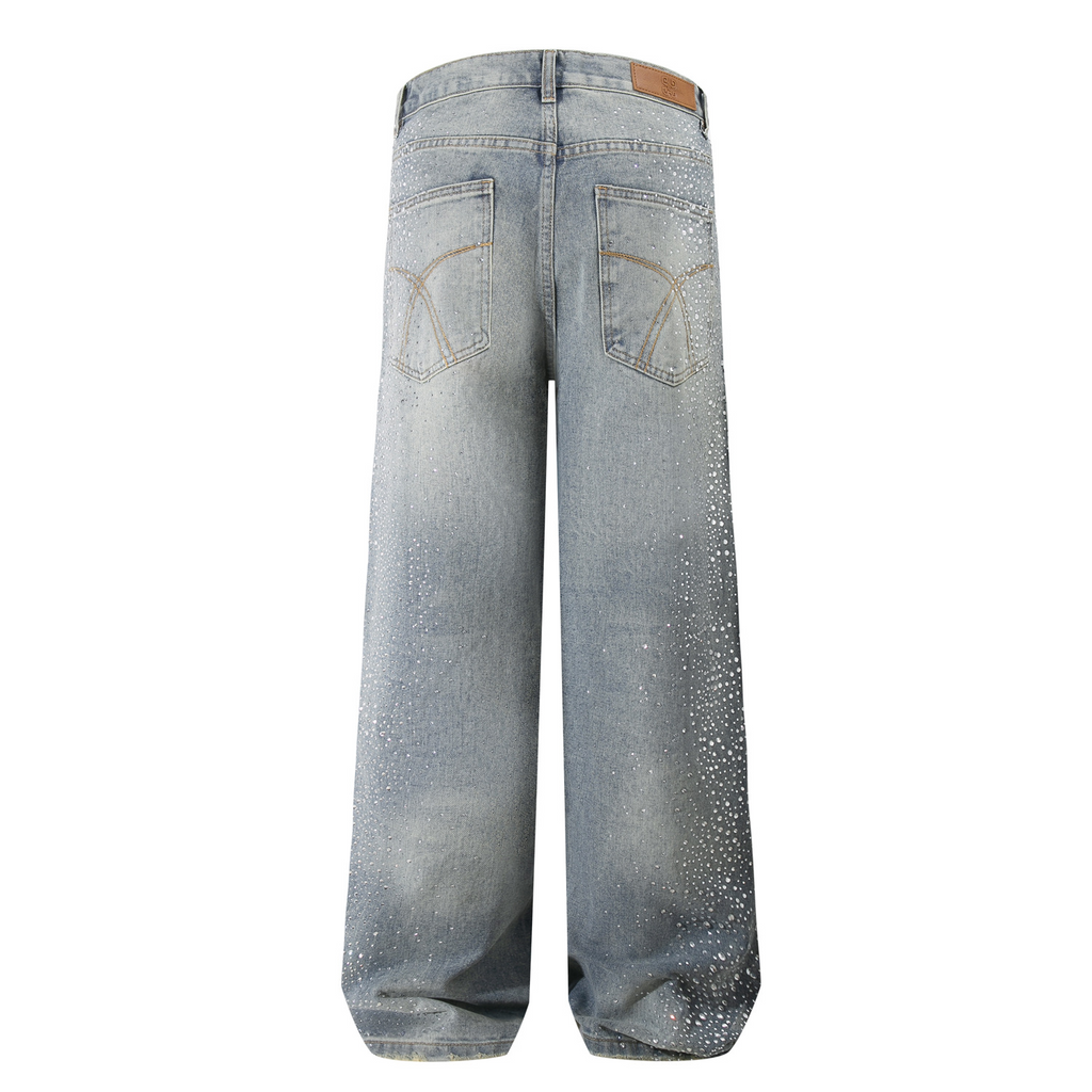 BLOSSOM RHINESTONES DENIM