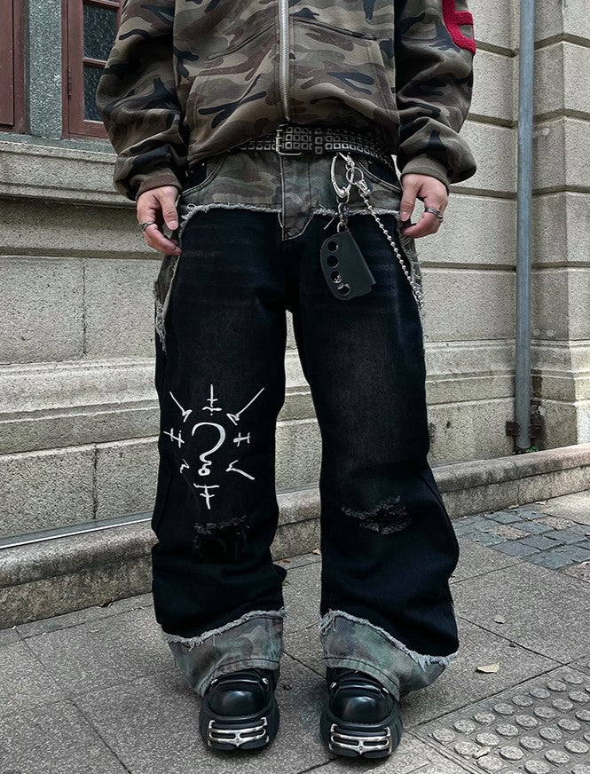 RAW FLAIR DENIM PANTS