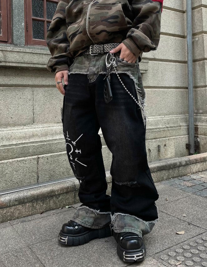 RAW FLAIR DENIM PANTS