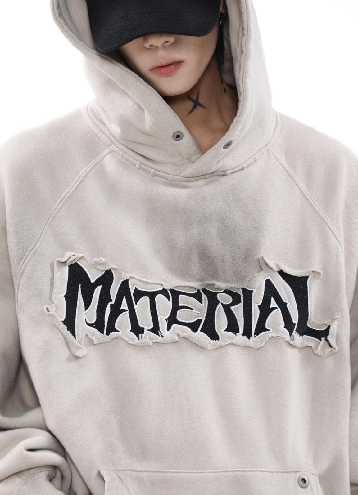 ACID WASHED INITIAL HOODIE