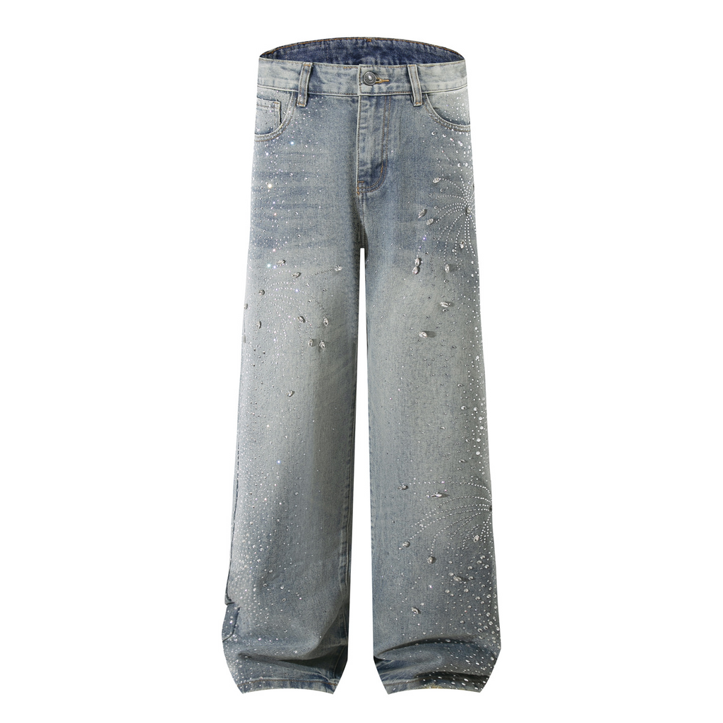 BLOSSOM RHINESTONES DENIM