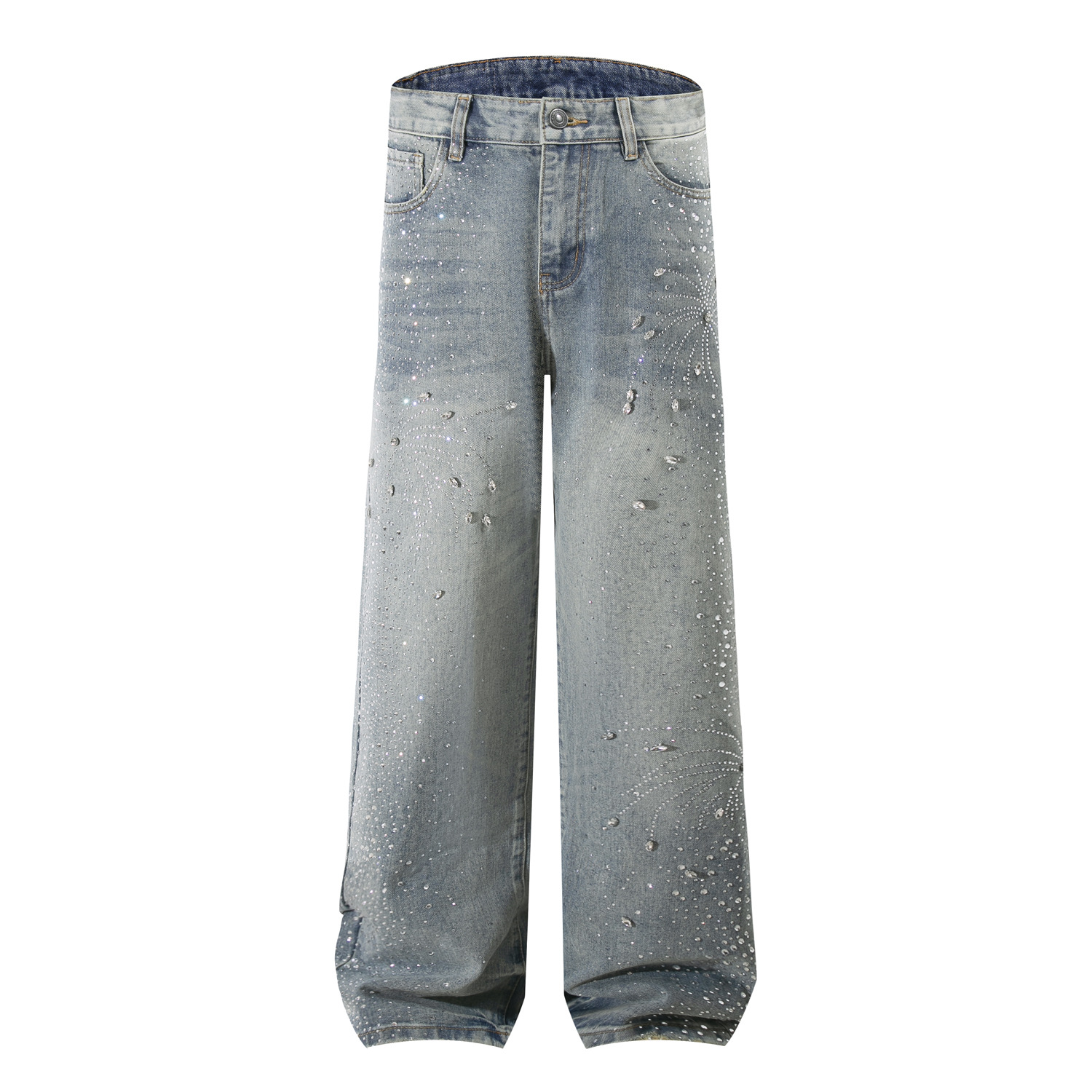BLOSSOM RHINESTONES DENIM