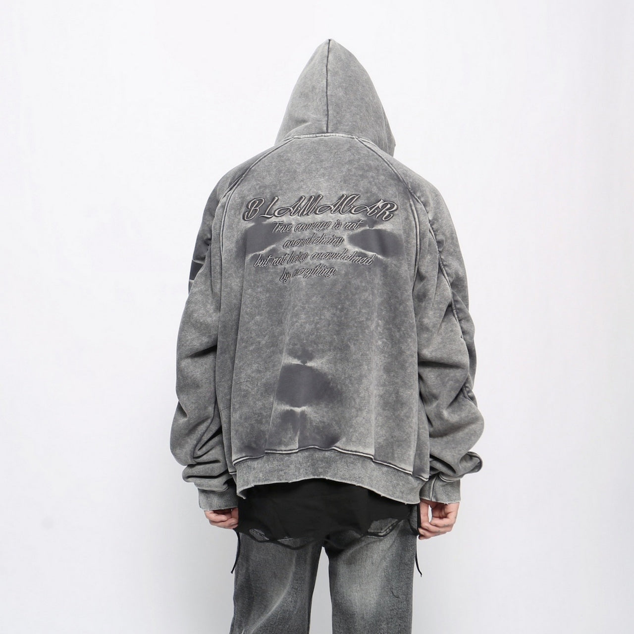 GRUNGE WASHED ZIP HOODIE