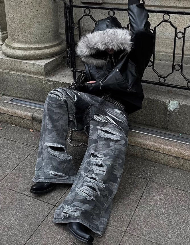 FUR BOMBER LEATHER JACKET