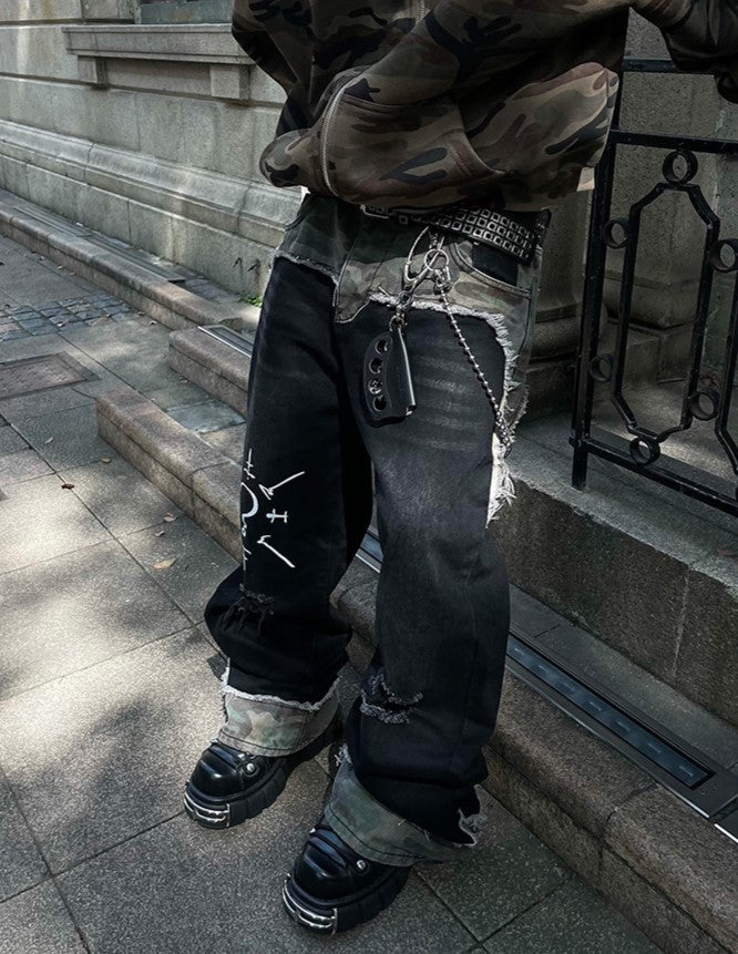 RAW FLAIR DENIM PANTS