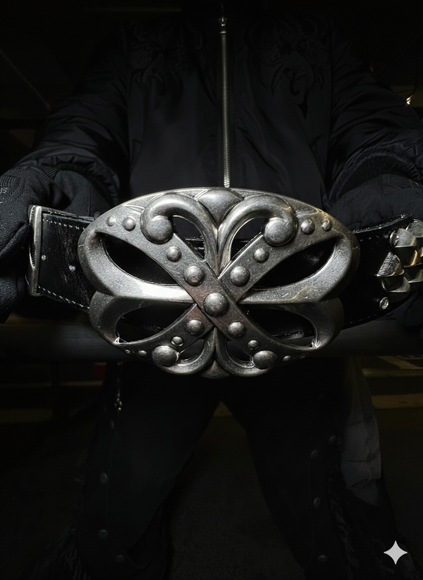 HIGHEND RHINESTONES BACKLE LEATHER BELT