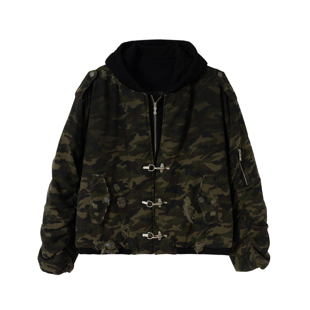 CAMO HOODED FIREMAN JACKET