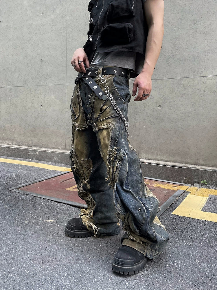 FERAL STRUCT BAGGY DENIM PANTS