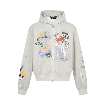 GRAFFITI ZIP HOODIE