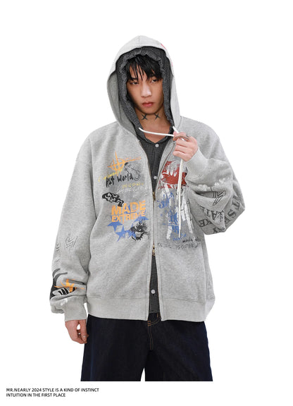 GRAFFITI ZIP HOODIE