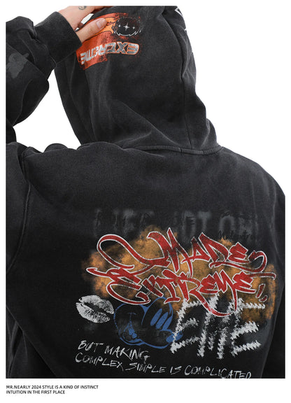 GRAFFITI ZIP HOODIE