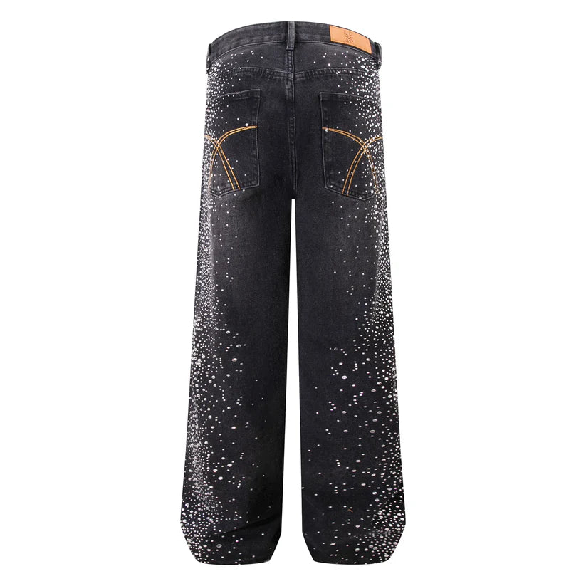 BLOSSOM RHINESTONES DENIM