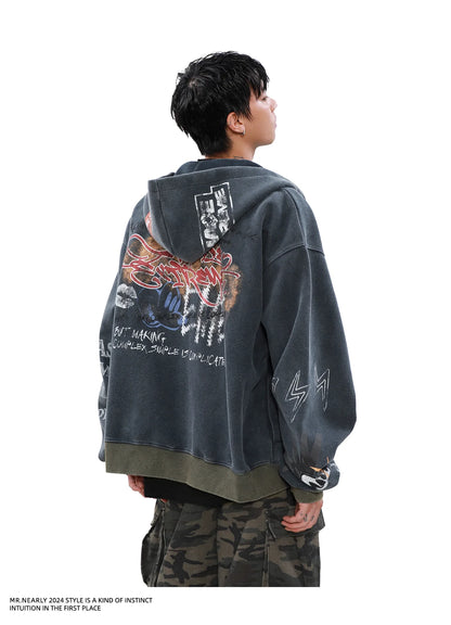 GRAFFITI ZIP HOODIE