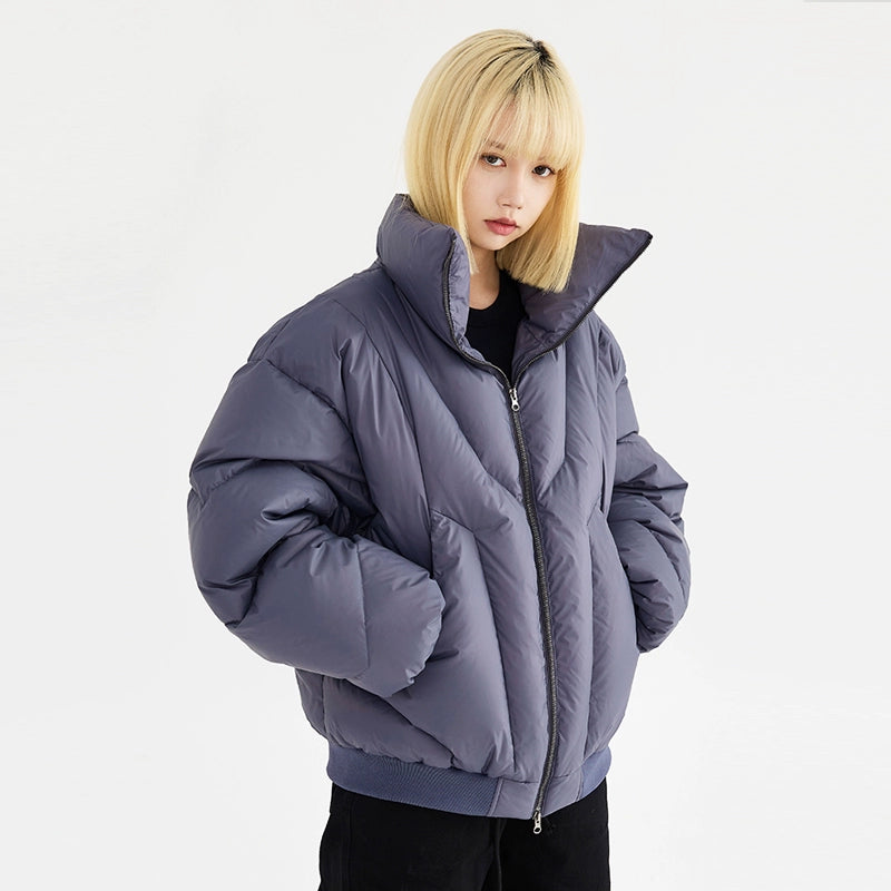 HIGH NECK CROPPED PUFFER JACKET