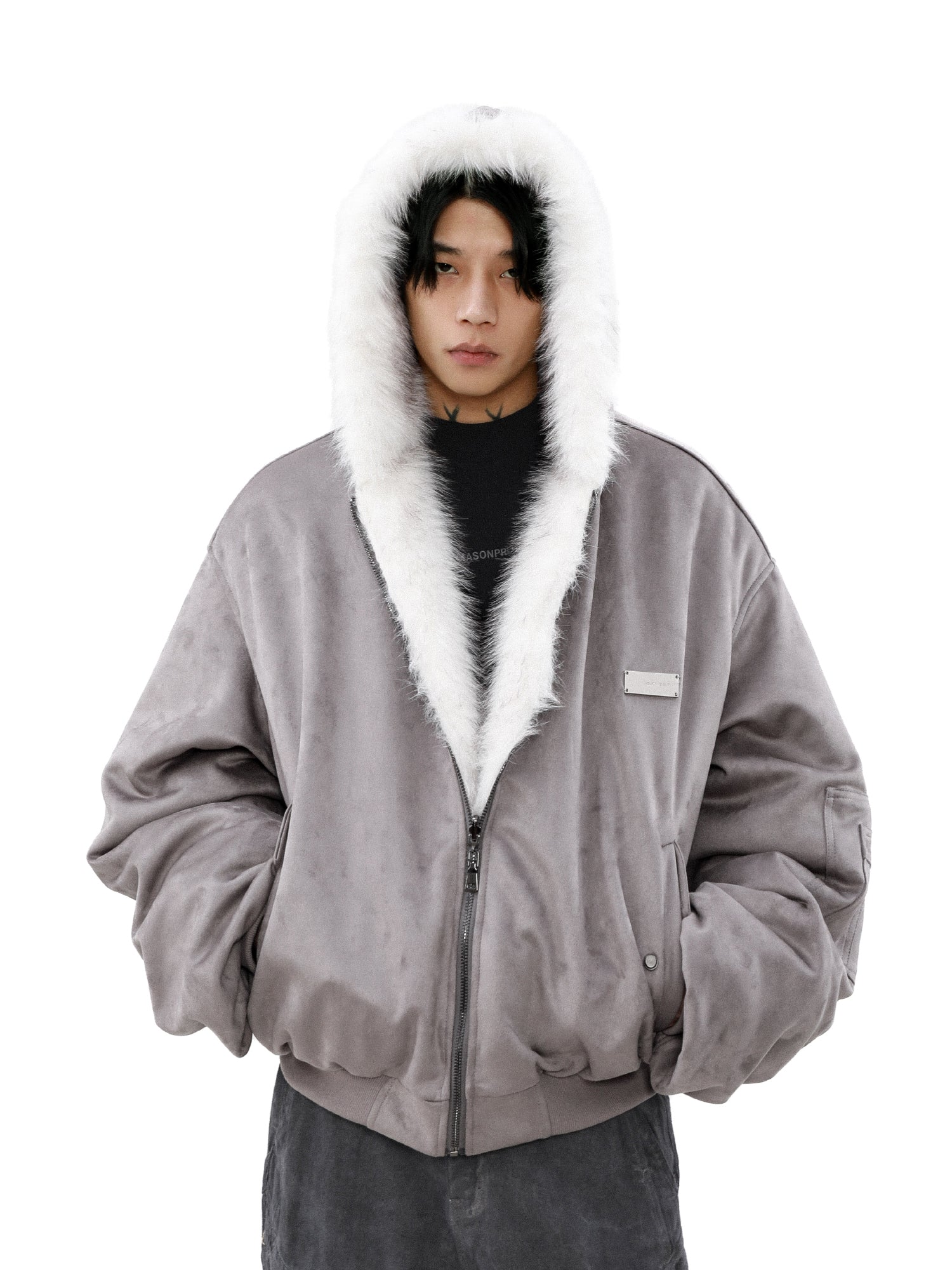 REVERSIBLE FURHOODED OUTER