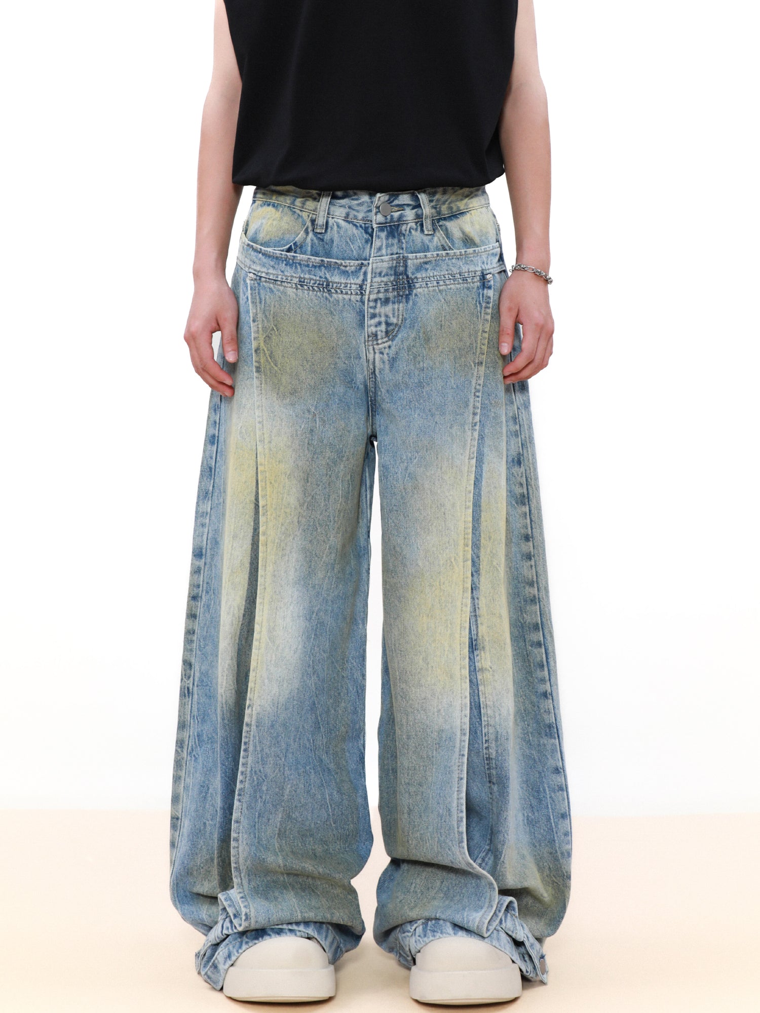 DISTRESSED EDGE DENIM PANTS