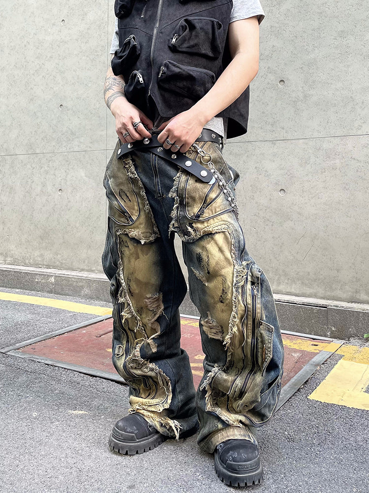 FERAL STRUCT BAGGY DENIM PANTS