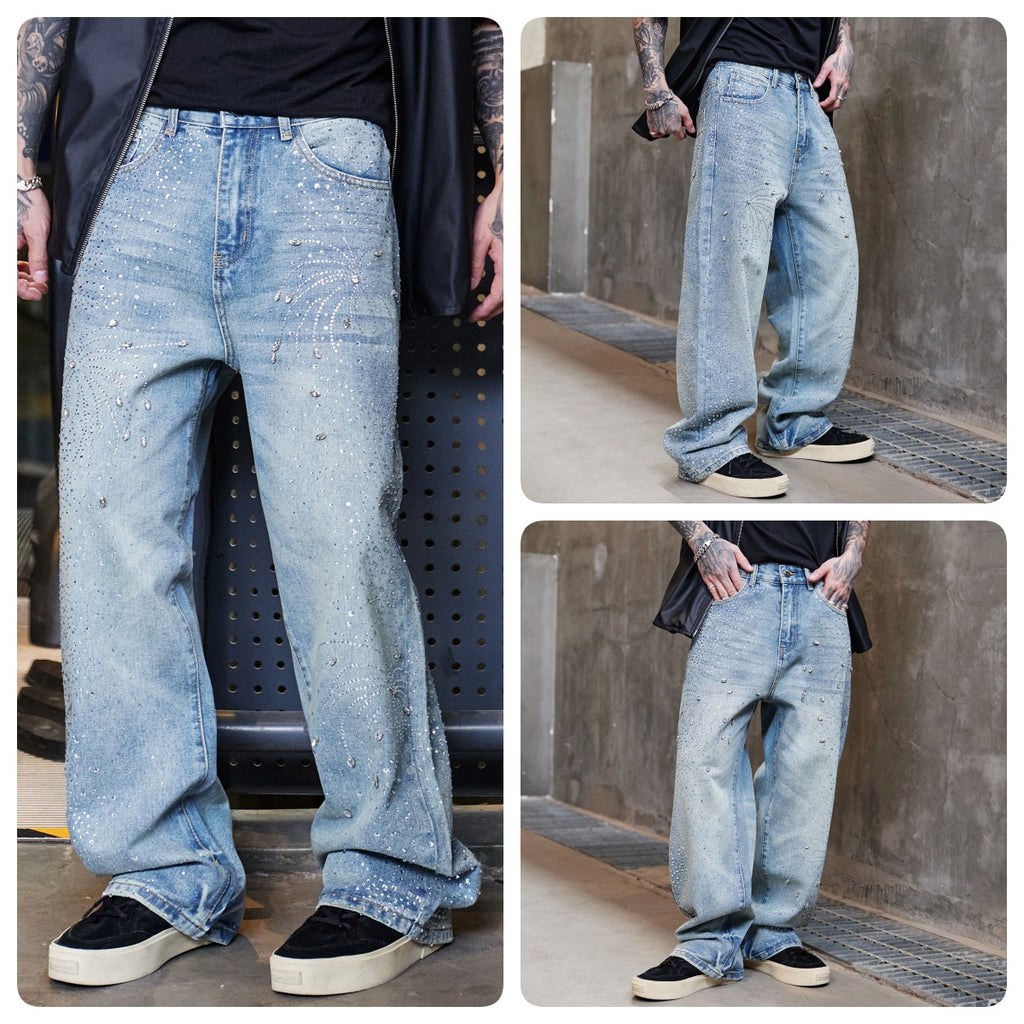 BLOSSOM RHINESTONES DENIM