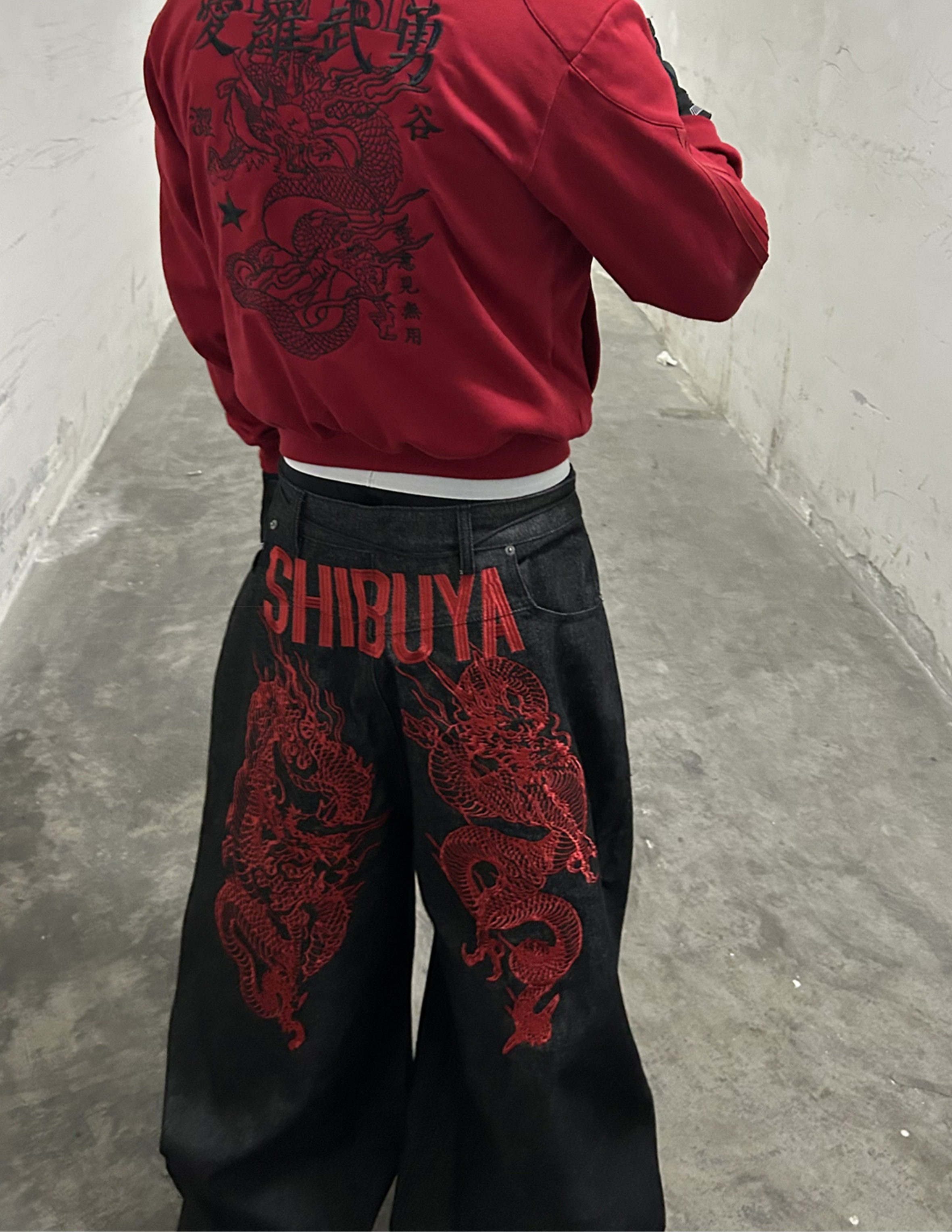 SHIBUYA HEAVY DRAGON EMBROIDERY TWO-SIDED DENIM