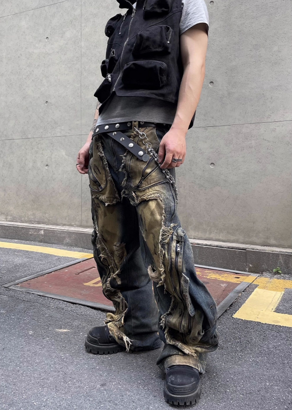 FERAL STRUCT BAGGY DENIM PANTS